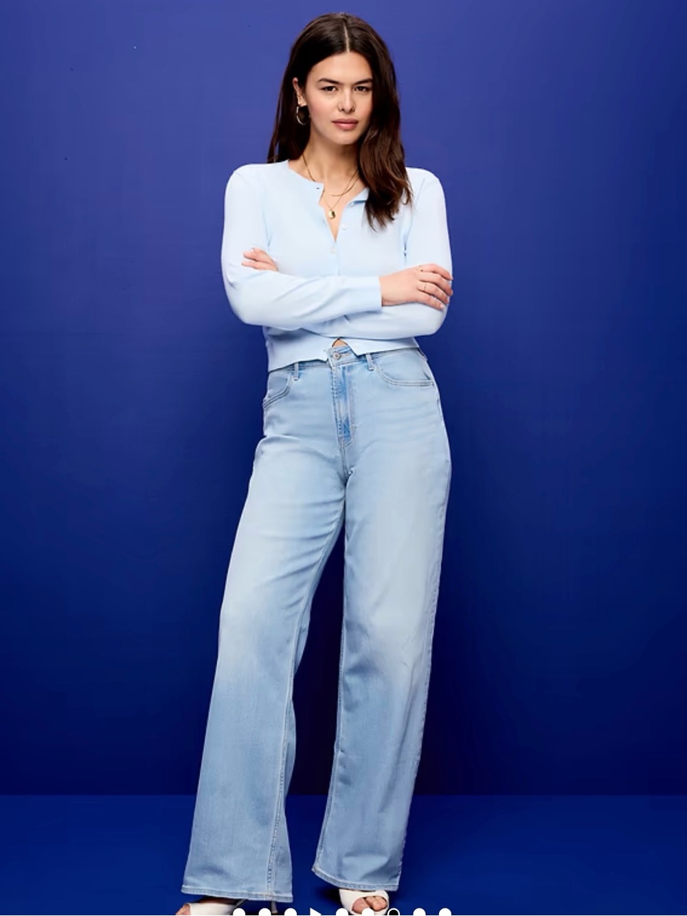 Old Navy Light Wash Blue High-Rise WOW Wide Leg Jeans